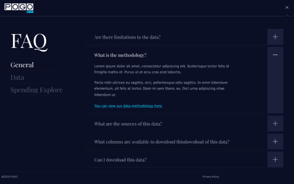 POGO industry pages faq page