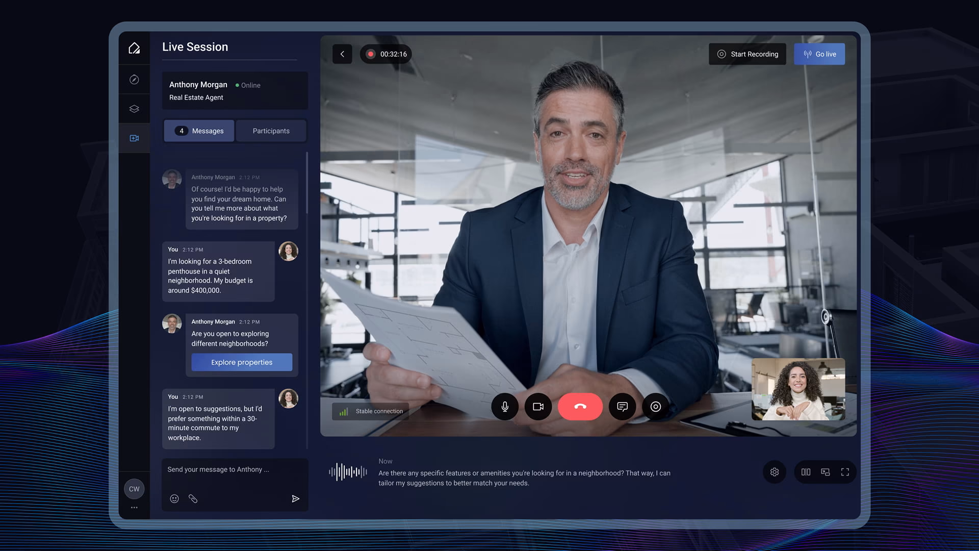 Live Session with realtor