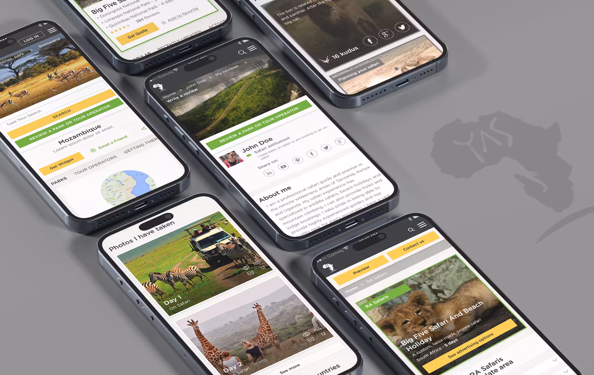 Your African Safari UI Mobile 2